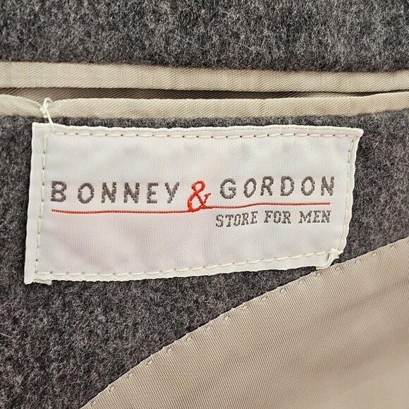 90s Bonney & Gordon Gray Cashmere 3 Btn Sport Coat Notch Lapel Ventless Mens 46L - Picture 7 of 12